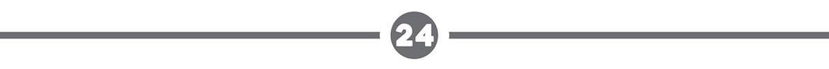 A grey and white banner with the number 24 on it.
